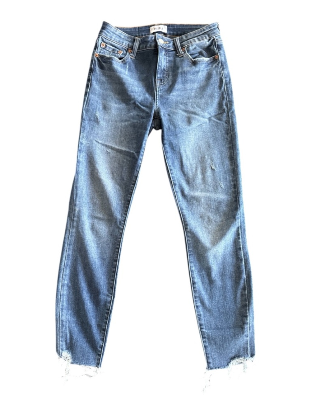 Pistola Dark Blue Denim Jeans with Pink Nail Accent